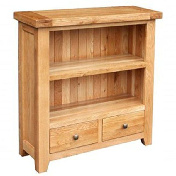 Devonshire Oak 2 Drawer Low Bookcase